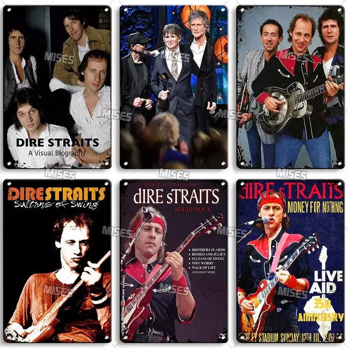 MISES Rock Band affiche en métal DIRE STRAITS bande Plaque décorative signe en métal rouillé Plaque métallique maison Club cuisine métal étain signe