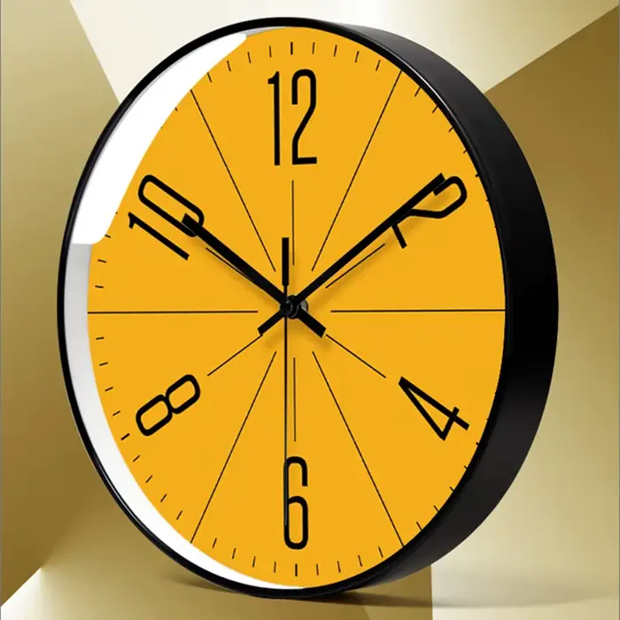 Horloge murale atomique à piles ronde analogique moderne