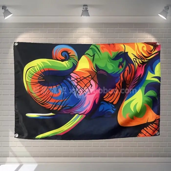 Affiche de groupe de rock Pop Art "éléphant", peinture au mur, autocollant mural, 56x36, banquet de 