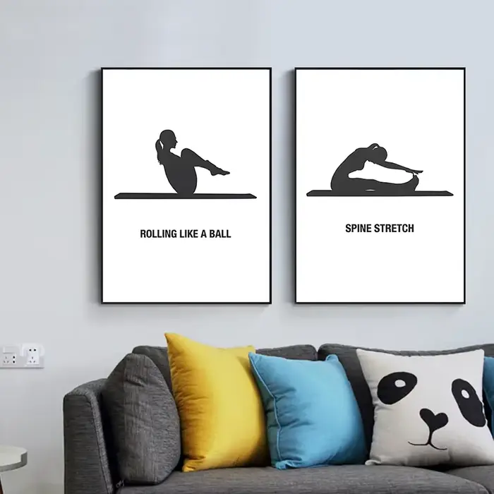 Art mural Simple Pilates noir et blanc