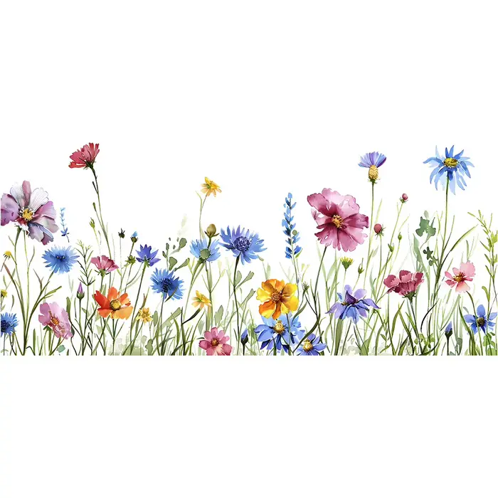 Autocollant mural décoratif en vinyle à fleurs pour chambre de fille