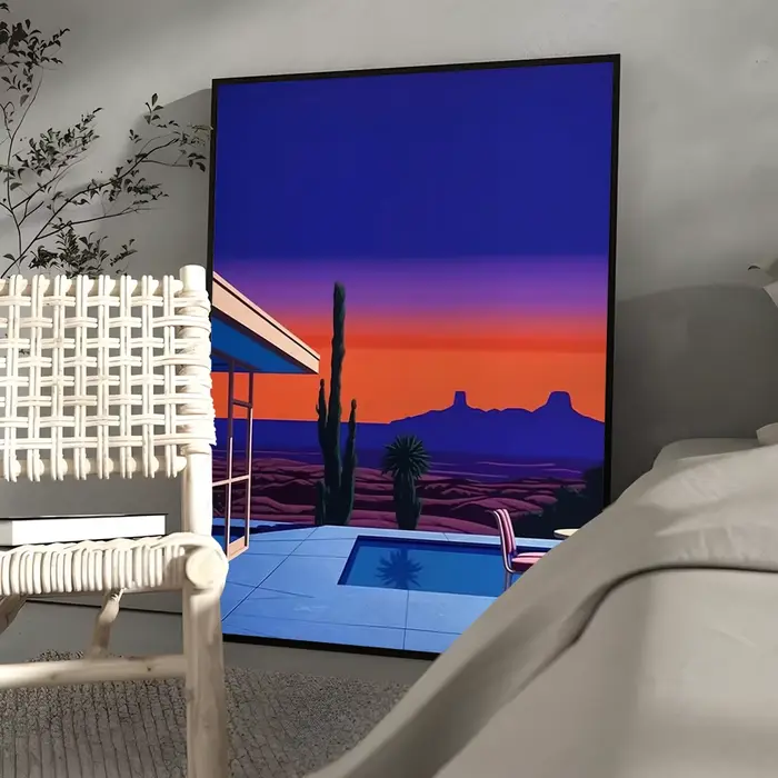 Affiche murale avec illustration rétro H-Hiroshi Nagai, art imprimé adapté au salon, chambre à couch