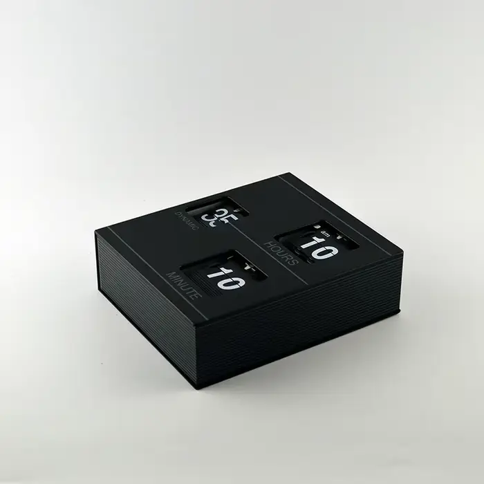Horloge de table numérique à rabat de livre rétro