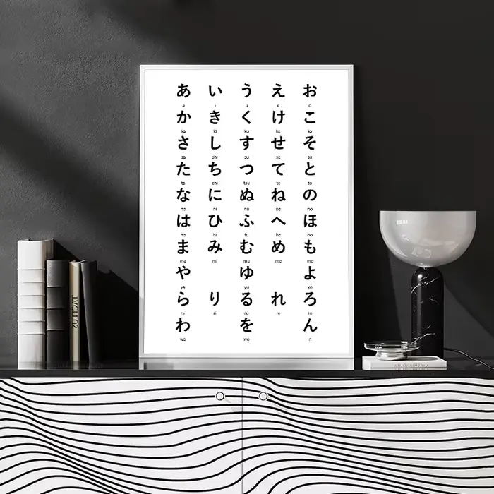 Toile d'art mural japonais Hiragana
