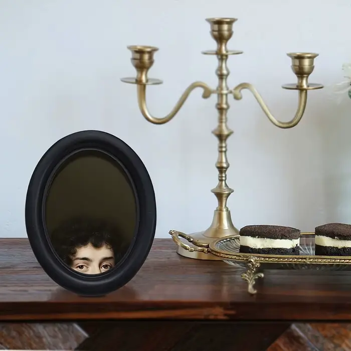 1 cadre photo ovale vintage de style victorien en bois – Décoration murale avec crochet