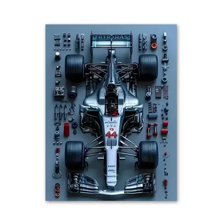 Art mural de la série F1 Racing – Affiche imprimée sur toile HD pour les passionnés de voitures, par
