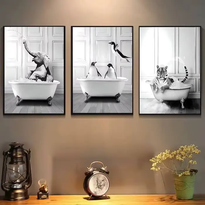 Affiches et impressions d'animaux pour décoration de salle de bain