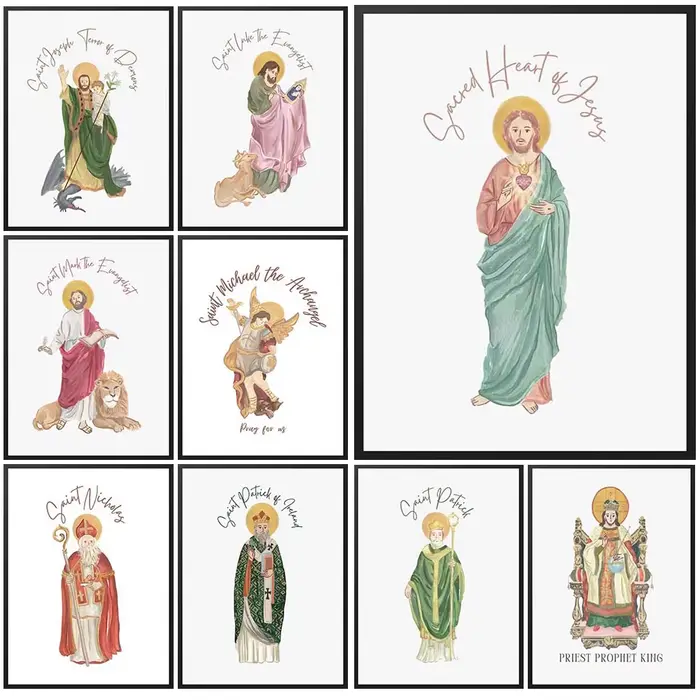 Affiche murale du Sacré-Cœur de Jésus Saint kk, peinture sur toile sans cadre