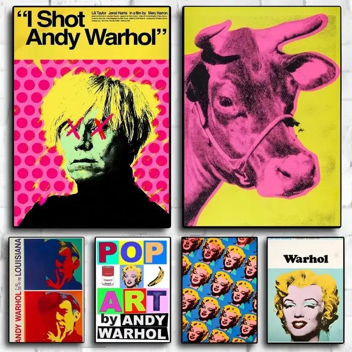 A-Andy W-Warhol-Affiche imprimée sur toile HD