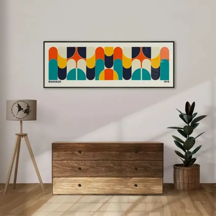 Décoration murale Bauhaus colorée sans cadre