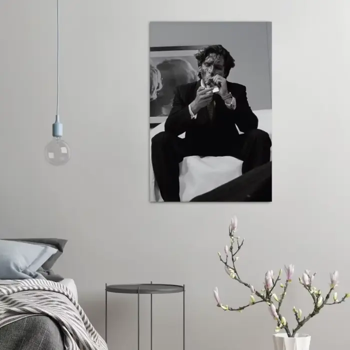 Affiche du film culte Patrick Bateman noir et blanc