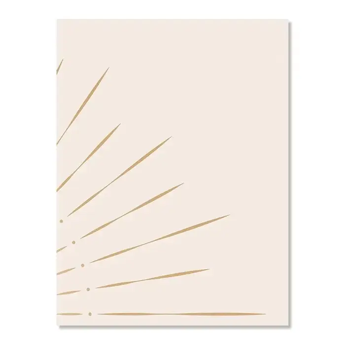 Boho Art mural soleil jaune montant sur l'horizon Illustrations naturelles géométriques ligne d'art 