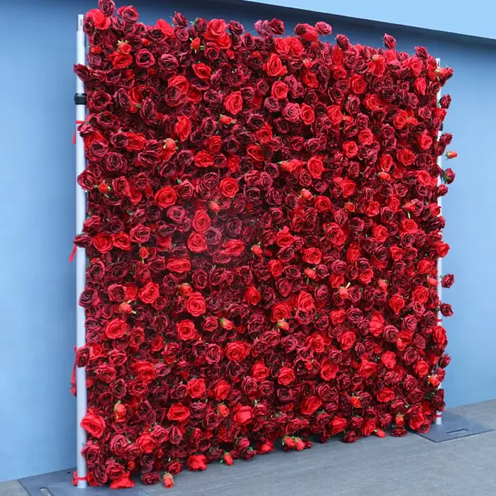 Décor d'arrière-plan mural de fleurs en tissu