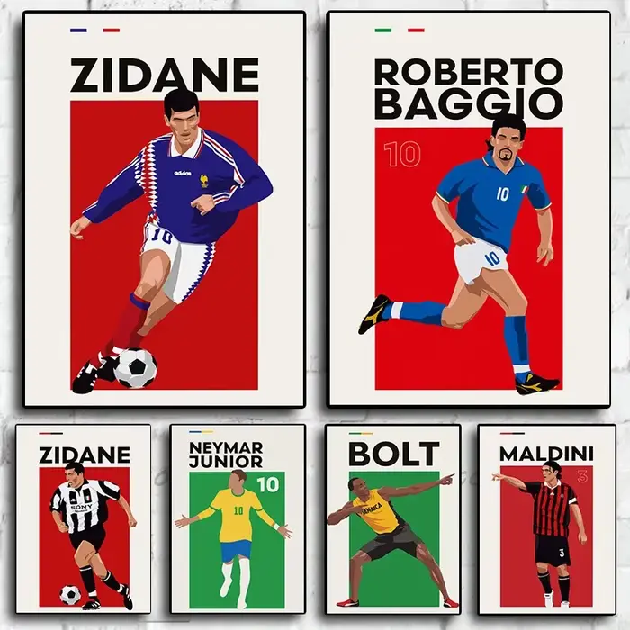Affiche de célébrité de football mondial pour les amateurs de sport