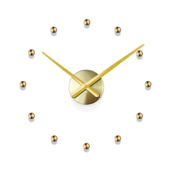 Grande horloge murale de luxe en métal, horloges de bricolage, décoration d'intérieur, salon silenci