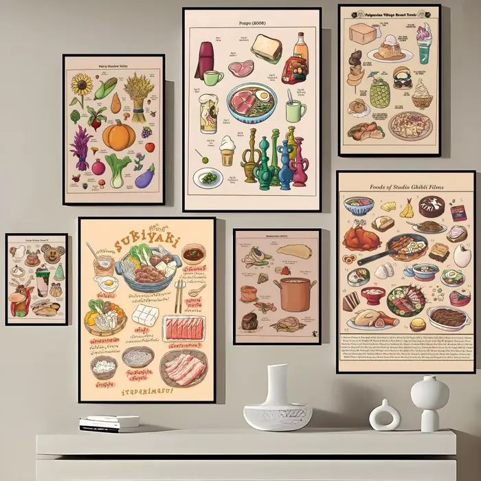Affiche alimentaire rétro japonaise pour cuisine