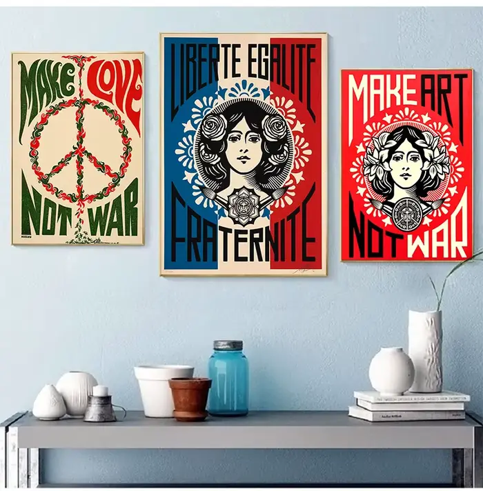 Affiche vintage Pop Art, peinture à l'huile sur toile, peintures murales, décoration de salon