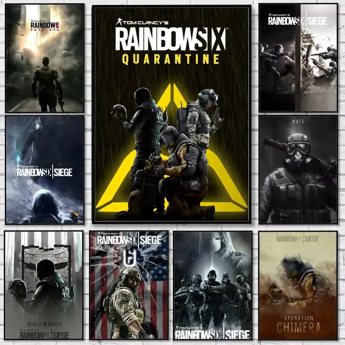 Autocollant d'affiche de jeu Tom C-Clancys R-Rainbow Six Siege
