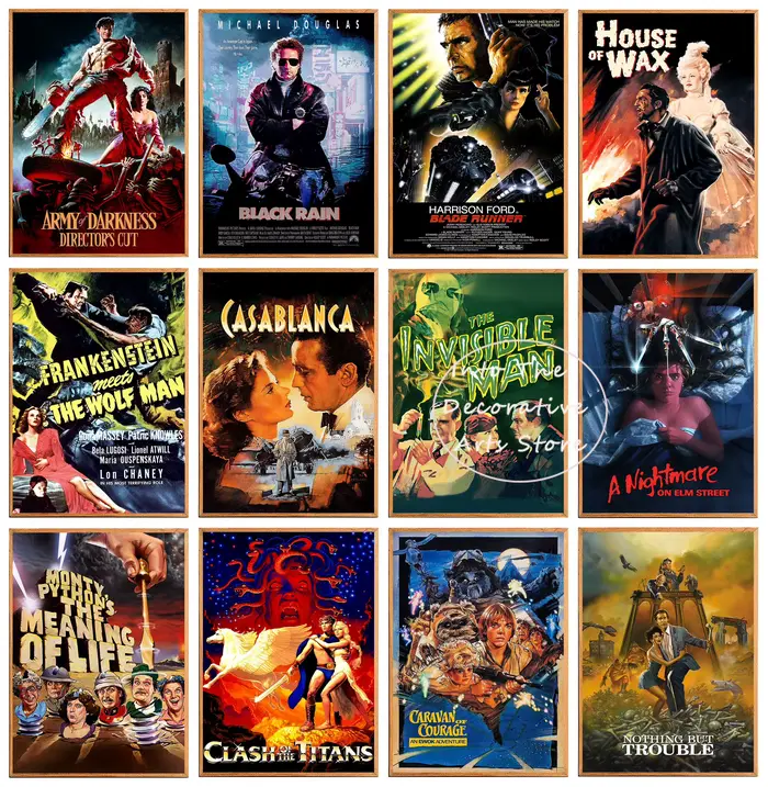 Casablanca – affiches rétro avec personnage de film classique des années 80