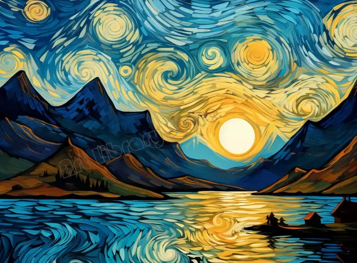Affiche abstraite de champ de tournesol de Van Gogh, ciel étoilé, art mural imprimé HD, gérer la pei