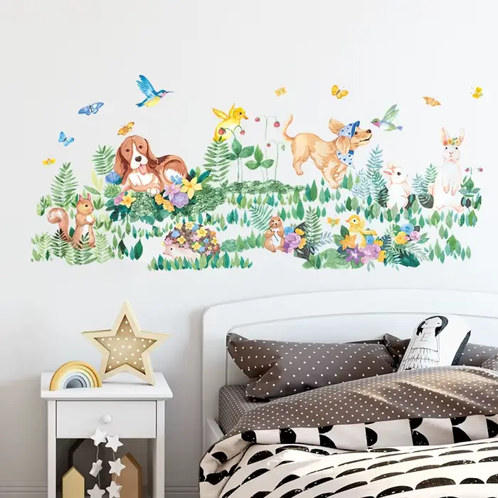 Autocollant Mural de jeu d'animaux de dessin animé