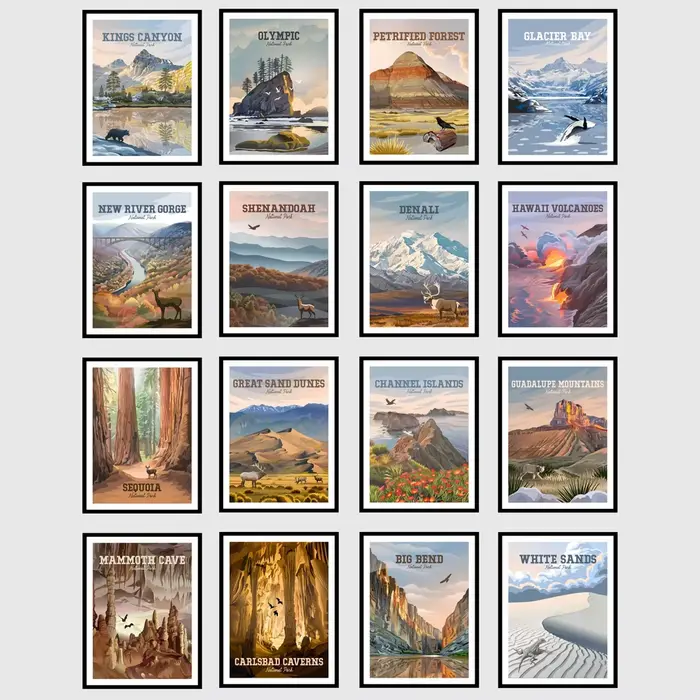 Affiches murales des parcs nationaux du monde