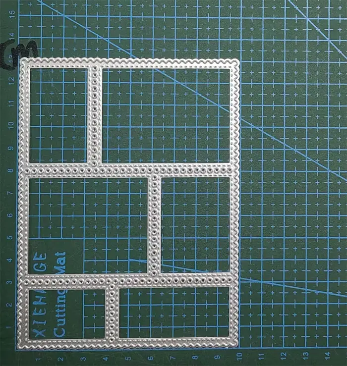 Décoration de cadre rectangulaire, matrices de découpe en métal, galets de bricolage, scrapbooking,