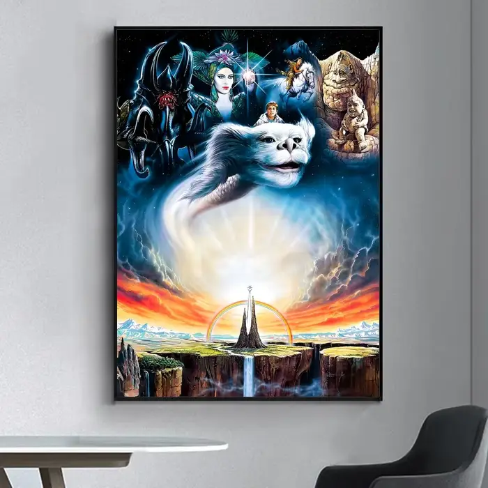 Affiche murale The NeverEnding Story, autocollant mural de paupières, peinture décorative vintage, s