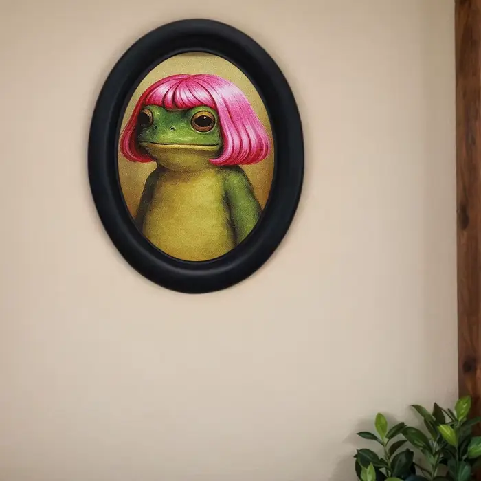 1 pièce de décoration murale amusante en forme de grenouille aux cheveux roses