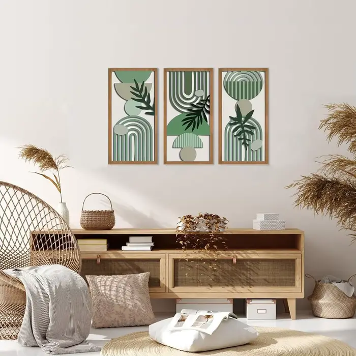 Décoration murale moderne bohème en bois