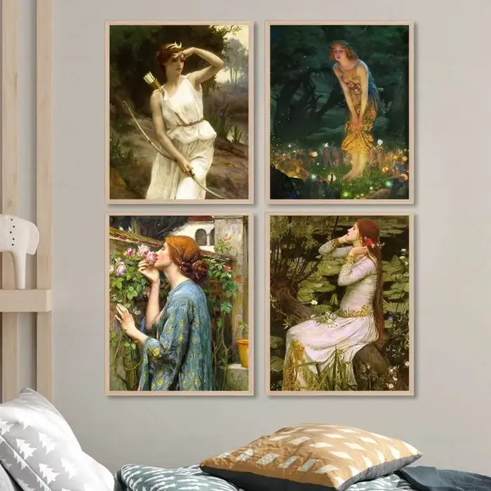 Ensemble d'art britannique pré-raphaélite pour la décoration de la maison