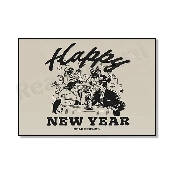 Affiche vintage de Noël et de bonne année