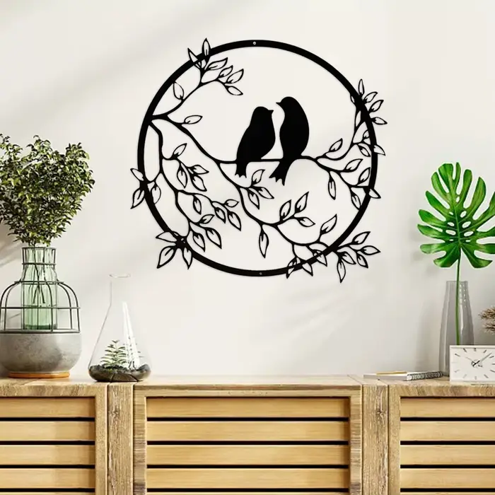 Silhouette d'Oiseaux sur Branche