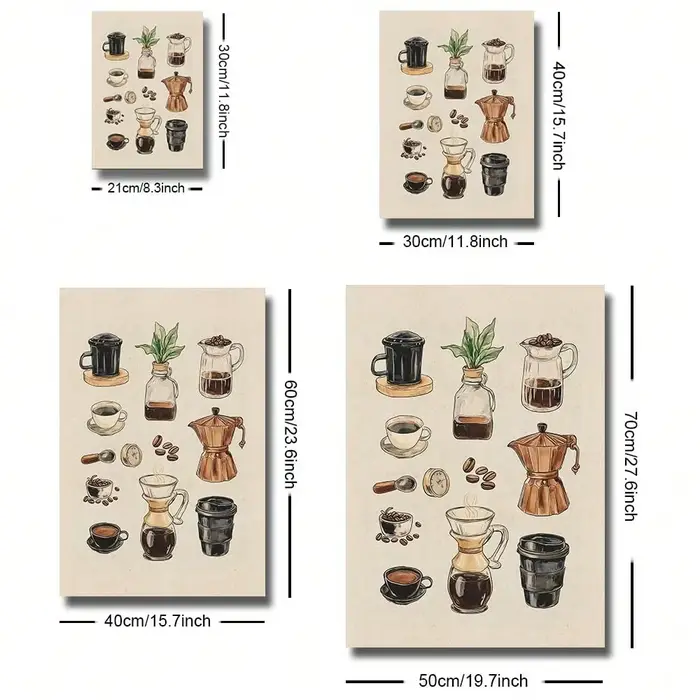 Tableau de café rétro sans cadre/encadrement