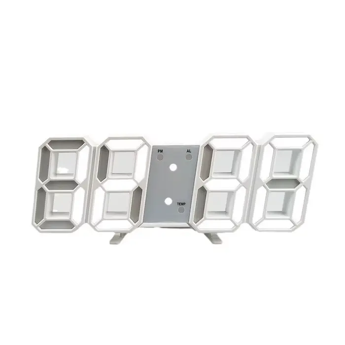 Horloge électronique Simple et lumineuse 3D, réveil silencieux à commande vocale, horloge de bureau 