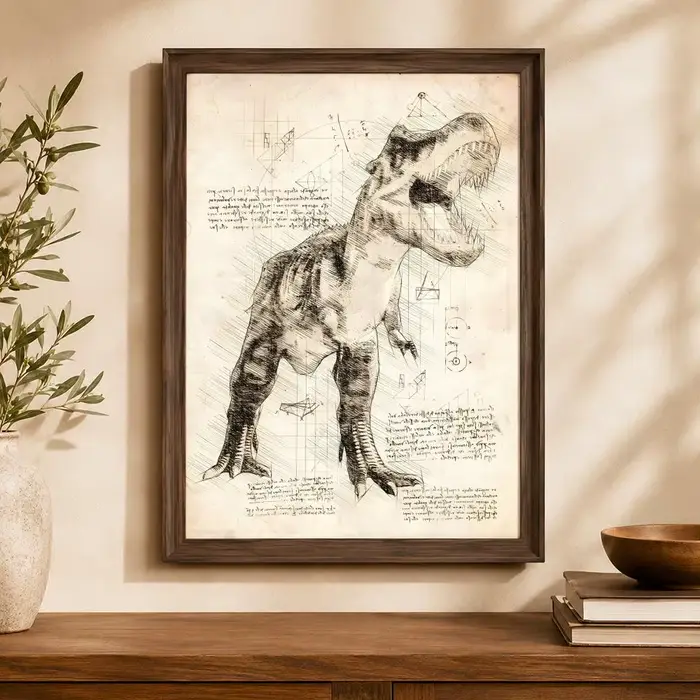 Affiche autocollante de la série dinosaures R-Retro, impression d'art mural, décoration moderne pour