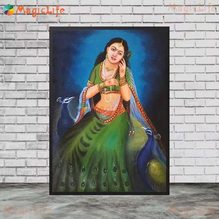 Images murales ethniques de princesse du Rajasthan indien