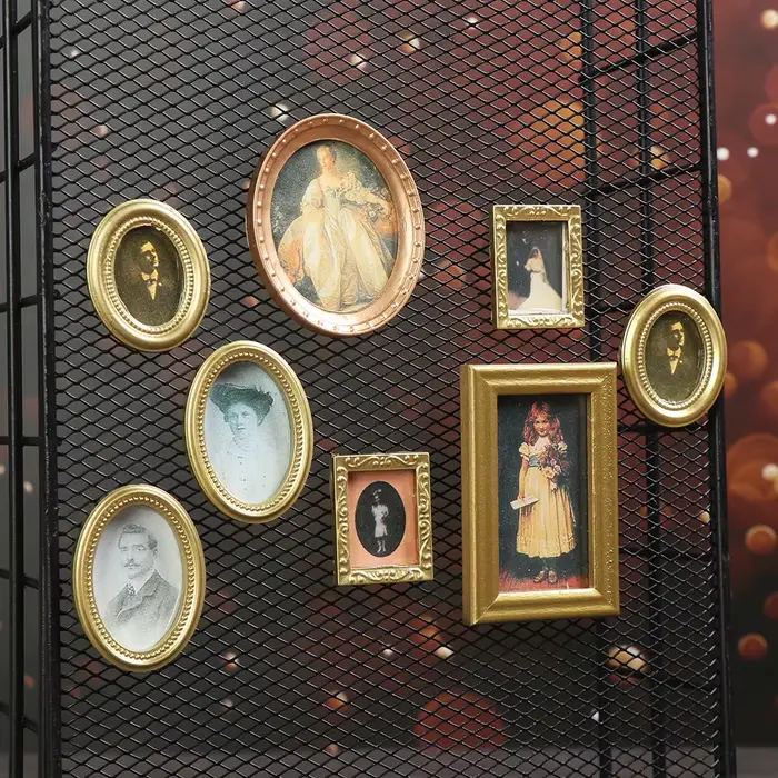 Miniature peinture à l'huile vintage