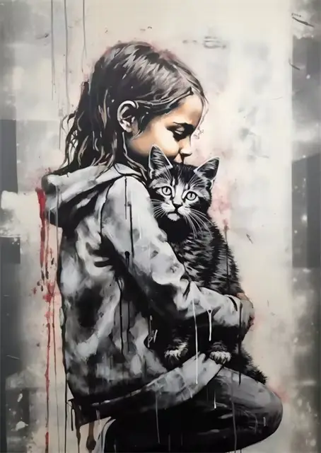 Banksy Graffiti garçon fille avec ballon sur toile affiches imprime Pop Street mur Art peinture pour