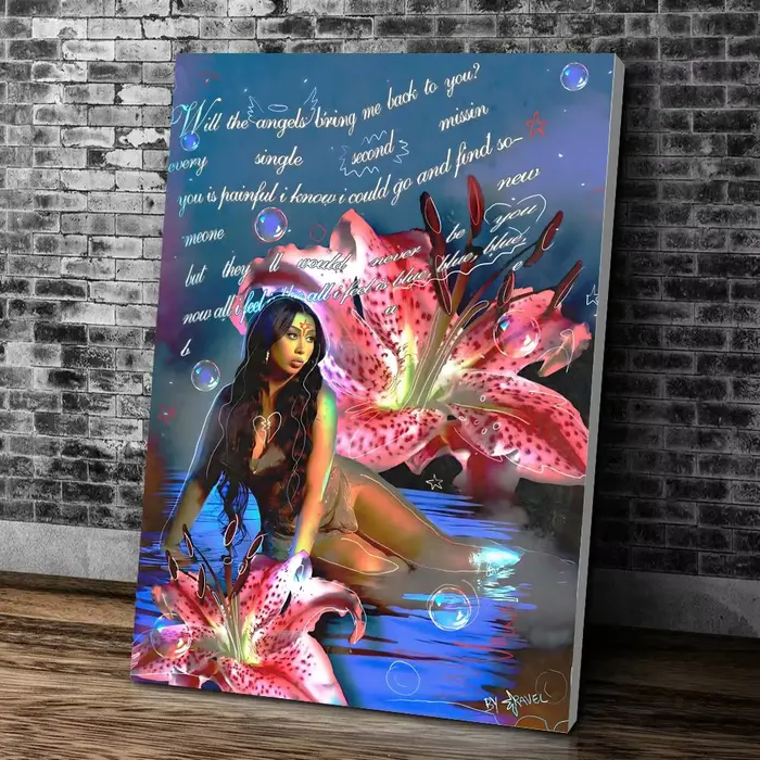 Affiche sur toile K-Kali Uchis Rapper Album Painting Calligraphy pour couloir, chambre, salon, bar à