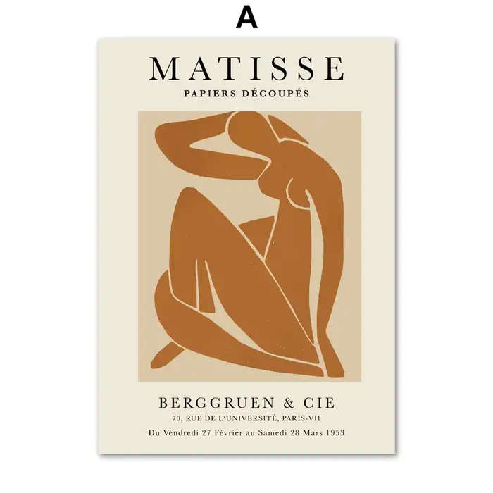 Peinture sur toile abstraite Matisse, femme, corps, vase à fleurs, art mural, affiche vintage nordiq