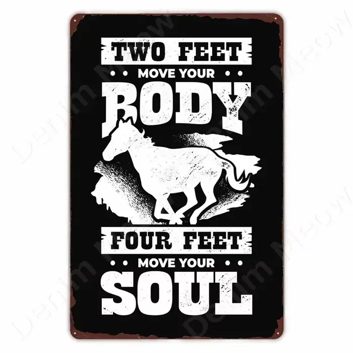 Vintage Running Horse Retro Metal Sign for Home Decor