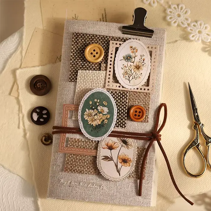 Autocollants en papier de la série Fleurs et Romance