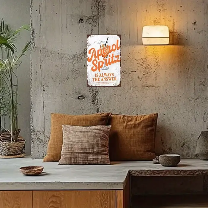 Panneau métallique Vintage «Aperol Spritz est toujours la réponse»
