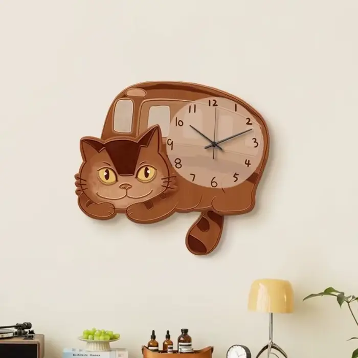 Horloges murales de dessin animé, pendule de salon, mécanisme silencieux, horloge intérieure moderne
