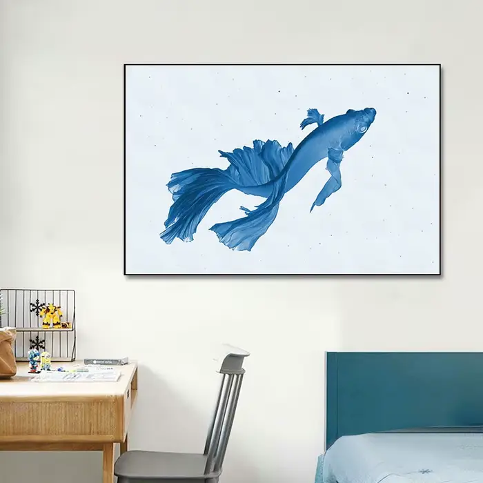 Affiche de nuit de mer abstraite, CreMobCyanea, méduse, calmar, requin, peinture sur toile, art mural minimaliste pour salon, décoration d'intérieur