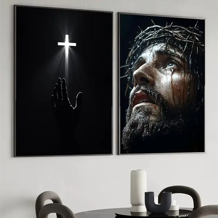 Art mural avec croix de sainte lumière