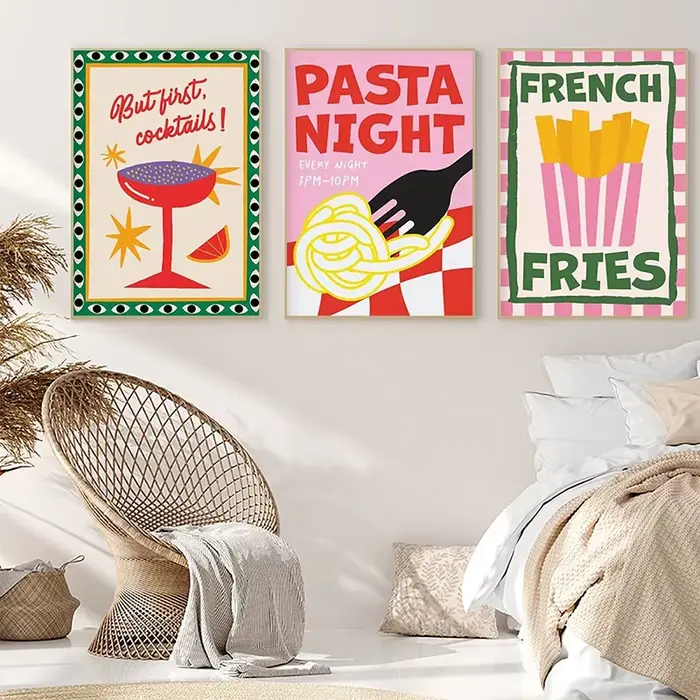 Affiche de citation artistique couleur alimentaire