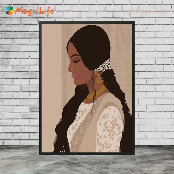 Affiche murale indienne d'asie du sud pour femmes