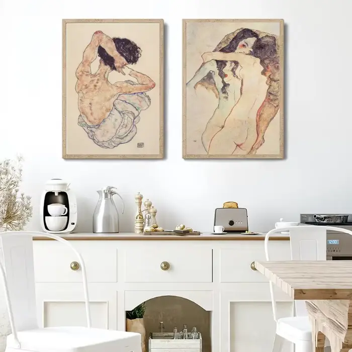Affiche imprimée de Portrait de figurine nue Vintage